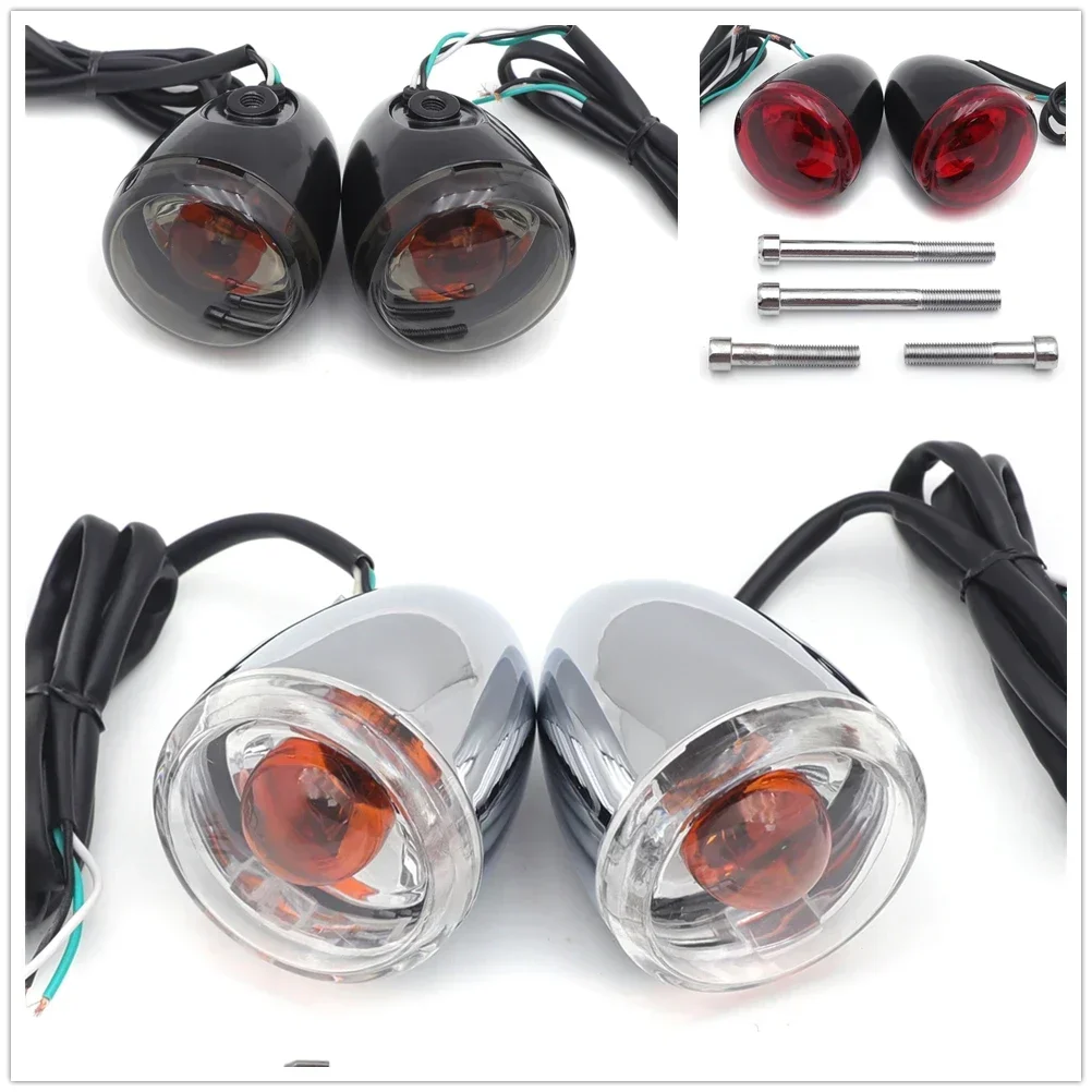 

Motorcycle Turn Signal Light Indicator Rear For 1992 and up Harley Sportster XL883/XL1200，2018-later Softail，02-17 FLSTF, FLSTFB