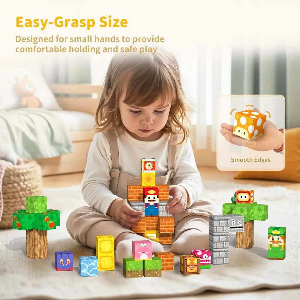 STEMモンテッソーリ磁気ビルディングセット - 154ピース 教育的感覚玩具 3歳から10歳向け