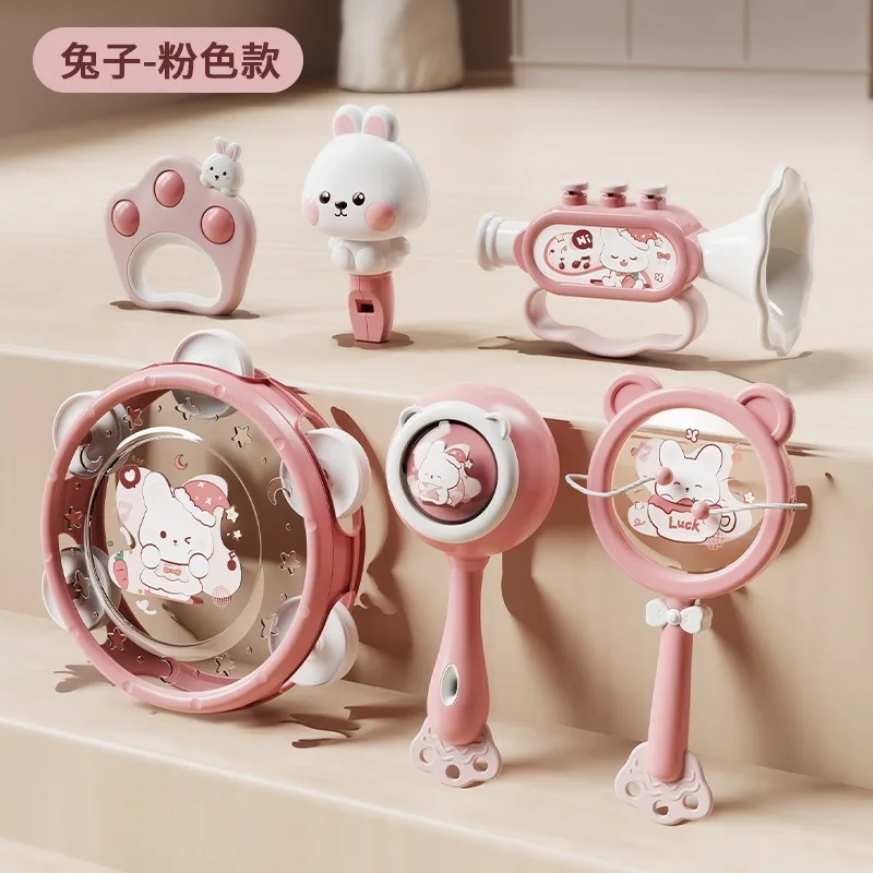 Brinquedo infantil, instrumento de percussão de mão, sino de bebê, conjunto educacional de aprendizagem precoce para bebês e crianças de 0 a 3 anos