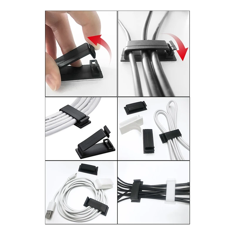 Acrylic Backed Cable Organizer Plug Cable Fixer Self-Adhesive Storage Hole-Free Multifunctional Cable Organizer Easy Install