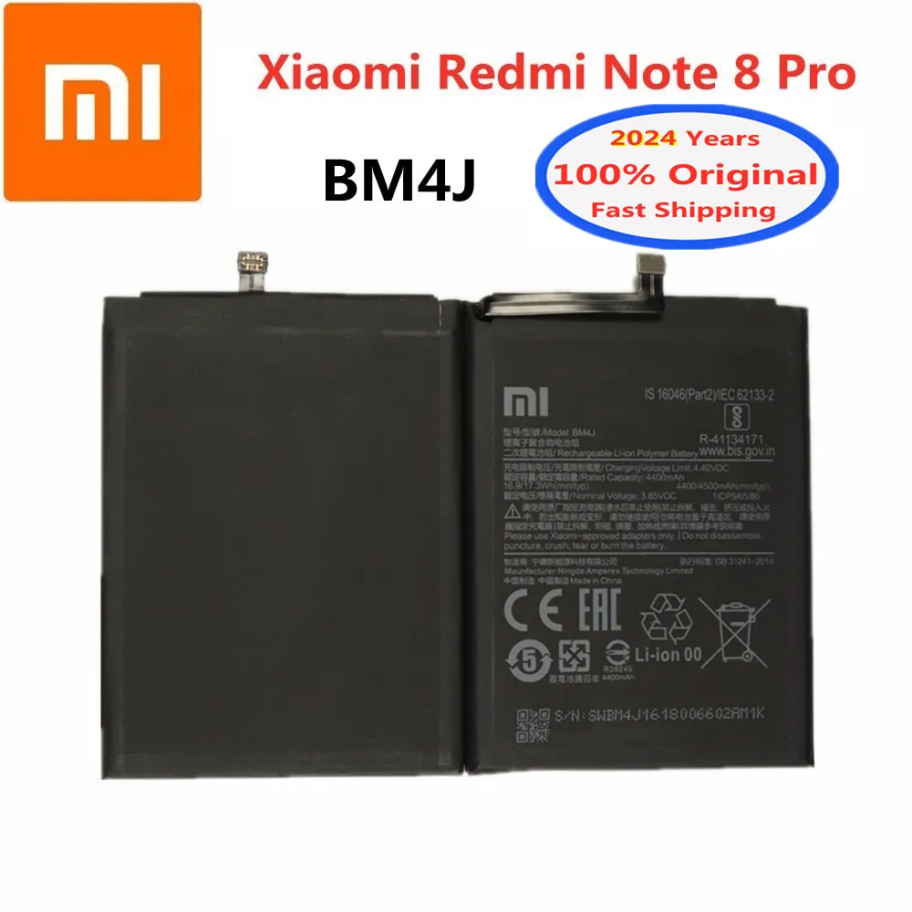 2024 Years 4500mAh BM4J 100% Original Battery For Xiaomi Redmi Note 8 Pro 8Pro Note8 Pro Genuine Replacement Phone Battery