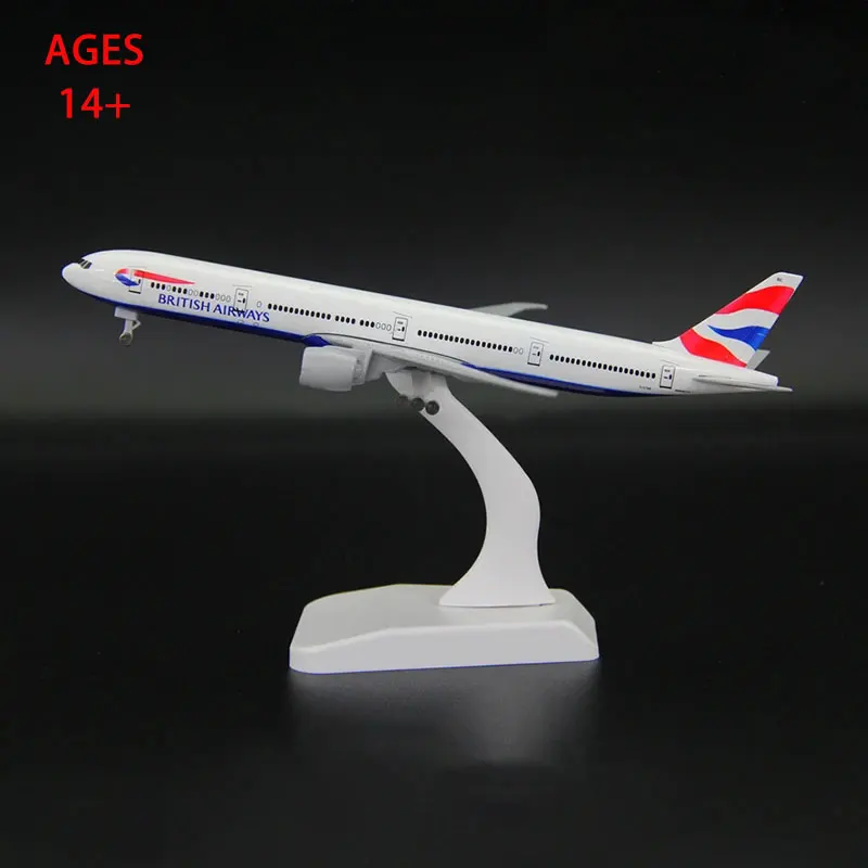 

20cm Alloy Material Diecast Airplanes British Airways B777 1/300 Scale Plane Toys for Kids Model Plane Collection Display Gifts