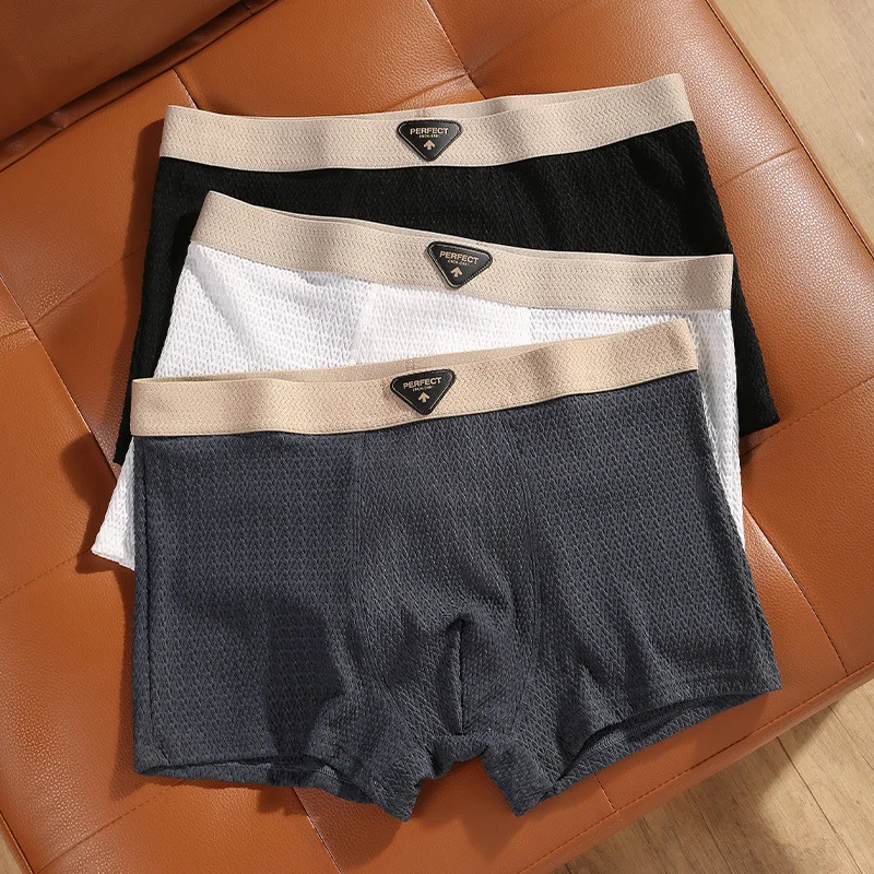 Men's Ice Silk Boxer Briefs - New Summer Style, Youth Thin Breathable Four-Point Shorts, Comfortable Large Size Men's Underwear