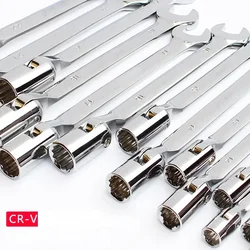 1pc Activities 12 Point PT Metric Socket Wrench Set Spanner 8-22mm Flexible Open End Wrenches Auto Repair Tools Torque Wrench