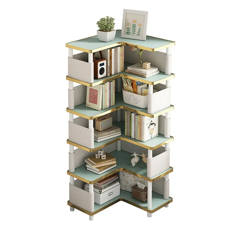 

Corner bookshelf Large capacity multi-layer floor shelf Wall bookcase