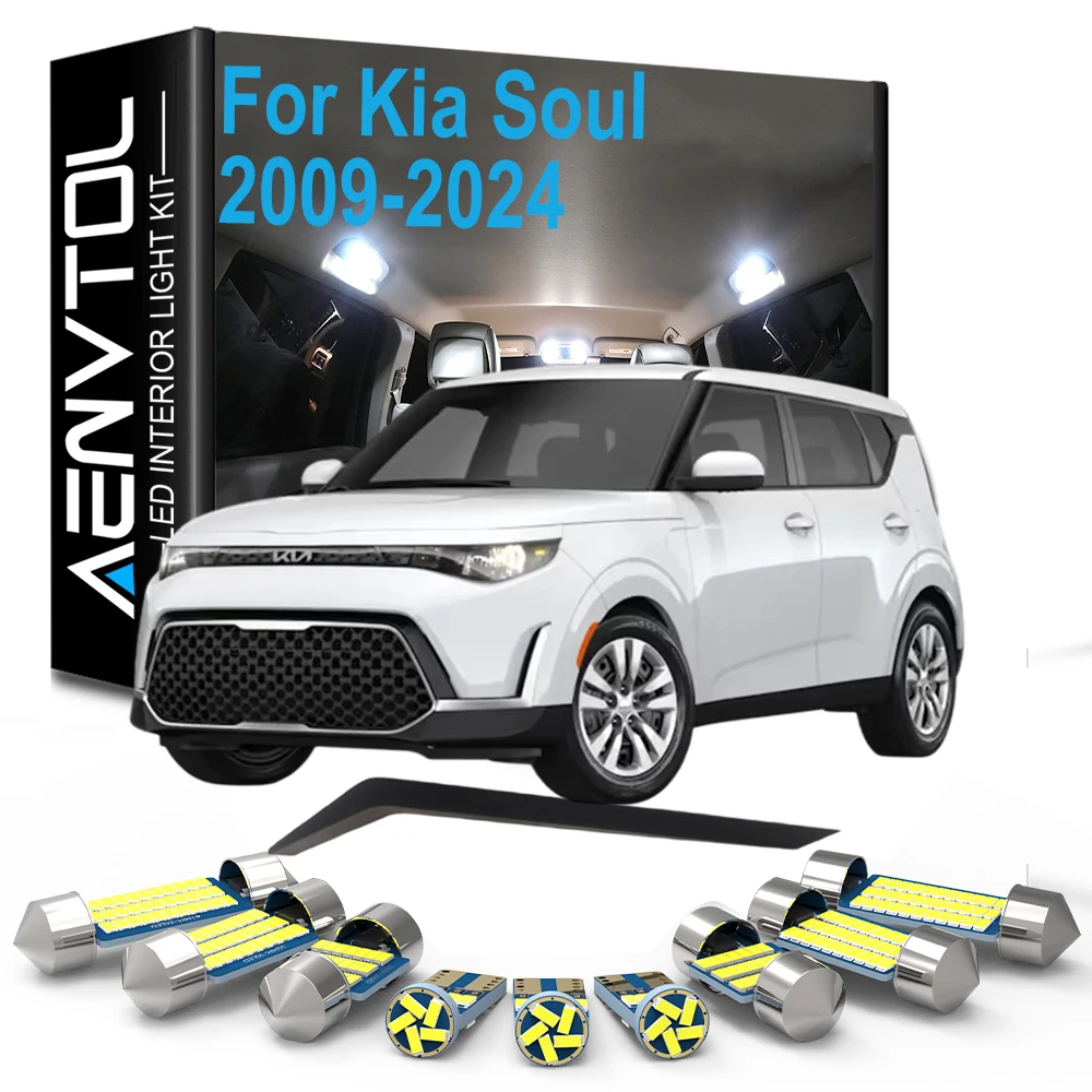 13Pcs Vehicle LED Bulb Interior Dome Map Reading Light Kit For Kia Soul 2009- 2017 2018 2019 2020 2021 2022 2023 2024 2025 2026