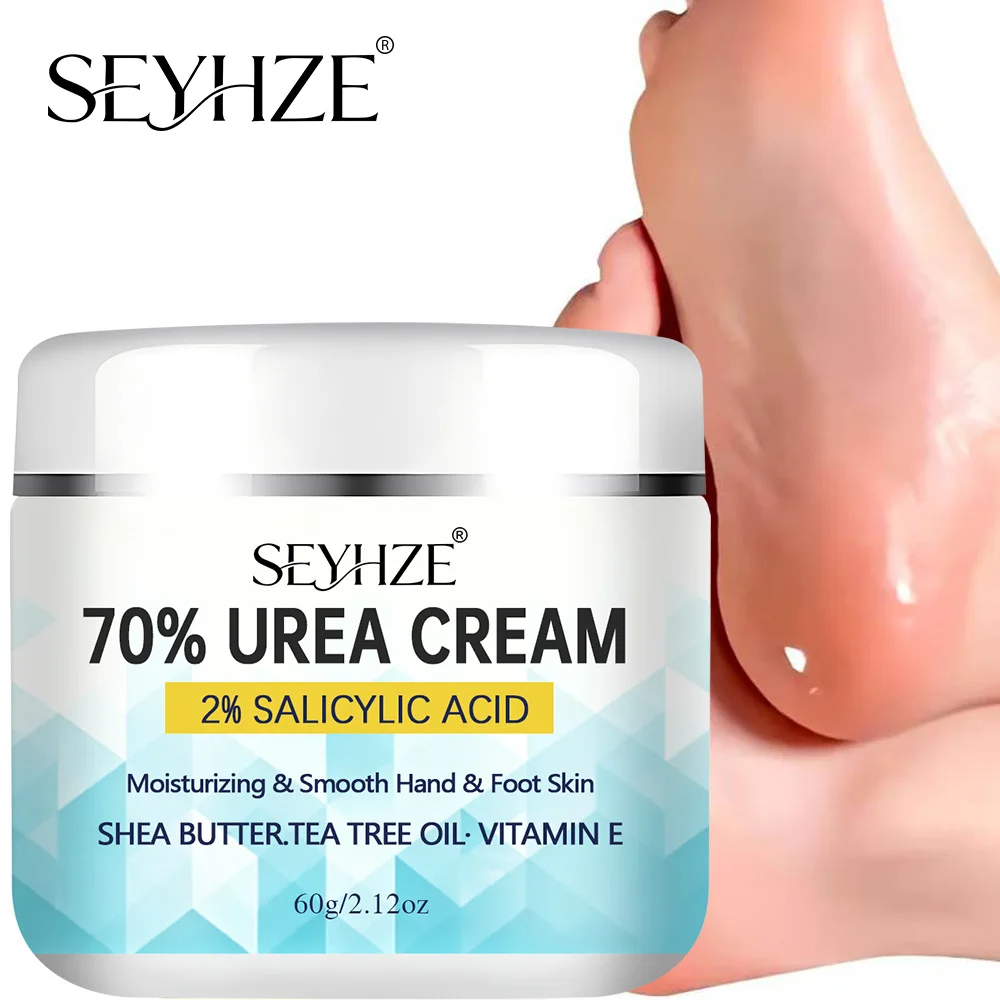 SEYHZE 70% Urea + Salicylic Acid Hand & Foot Cream – Jojoba Oil, Aloe Vera, Coconut Oil + Tea Tree, Hyaluronic Acid | 48H Deep H
