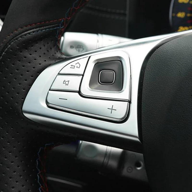 

8 шт. серебряная накладка на кнопки на руль автомобиля для Mercedes E-Class W213 2016-2019, аксессуары для салона автомобиля, Стайлинг-A14Z