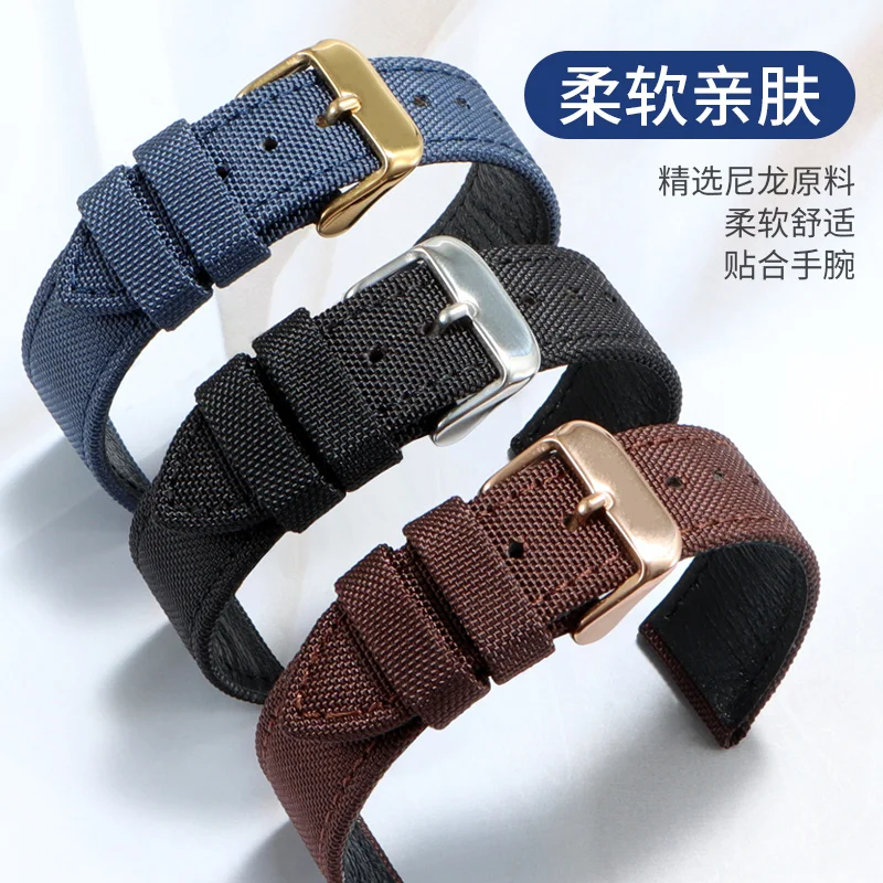 Canvas Nylon Watch Strap Compatible with Hamilton Khaki Field Aviation Collection - Men's Hamilton Leather Watch Strap 20mm 22mm