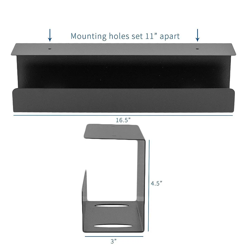 under-Desk Cable Management Tray Hanging Wire Manager Power Supply with Holder Suitable for Office and Home