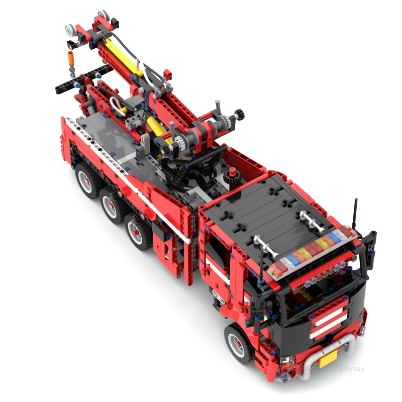 NUOVO MOC Personalizzato Doppia Cabina Wrecker Truck Building Block FAI DA TE Heavy Duty Carro Attrezzi Mattoni Per Bambini Giocattoli Tecnici Regalo