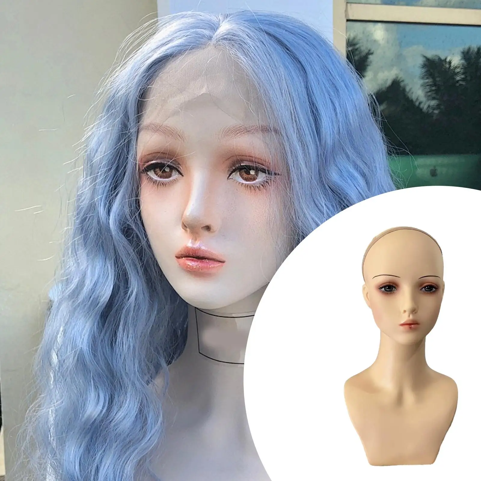 

Manikin Wig Display Standmannequin Head Multipurpose Eyelash Extension Female Bald Mannequin Head for Glasses Cap Hat Wig Making