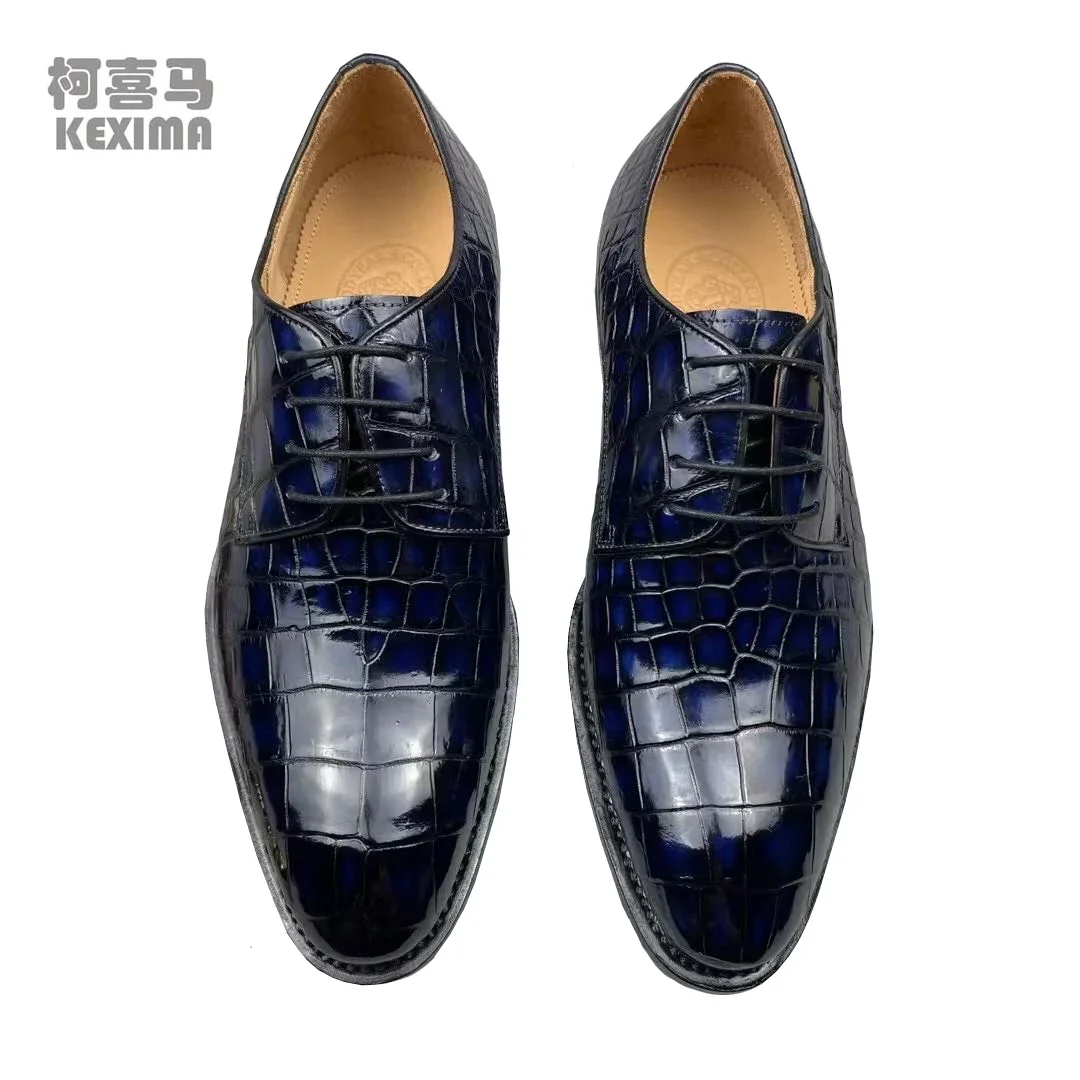 chue new arrival  men formal  men crocodile leather shoes color rubbing real leather sole wedding business