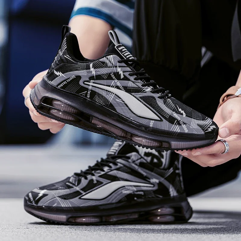 

Running Shoes Men Lightweight Mesh Breathable Anti-slip Wear-resistant Casual Shoes Men Comfortable Lace-up Sports Shoes Men