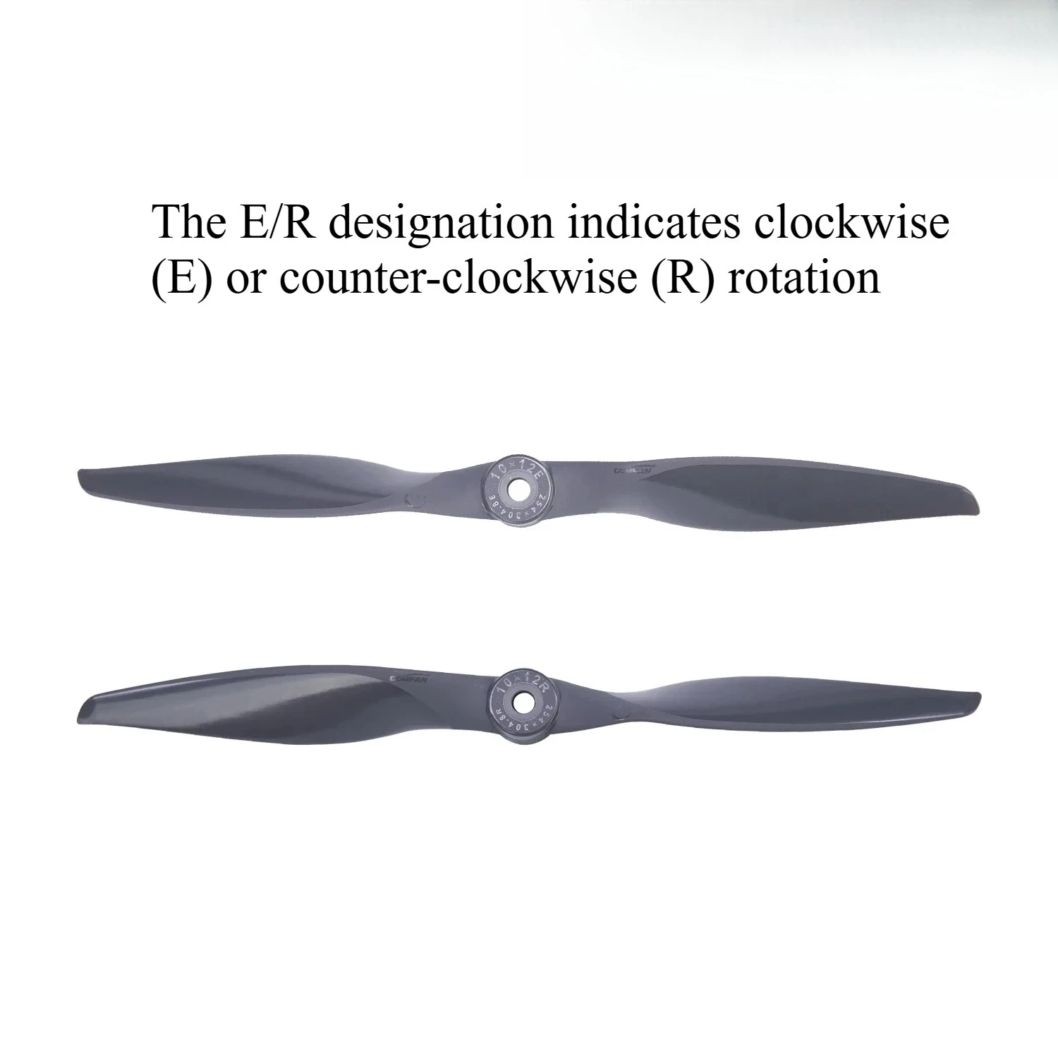 Gemfan Vortex 2-Blade Propeller. 6X12 / 8X10 / 10X12 High Thrust, 2CW or 2CCW Option
