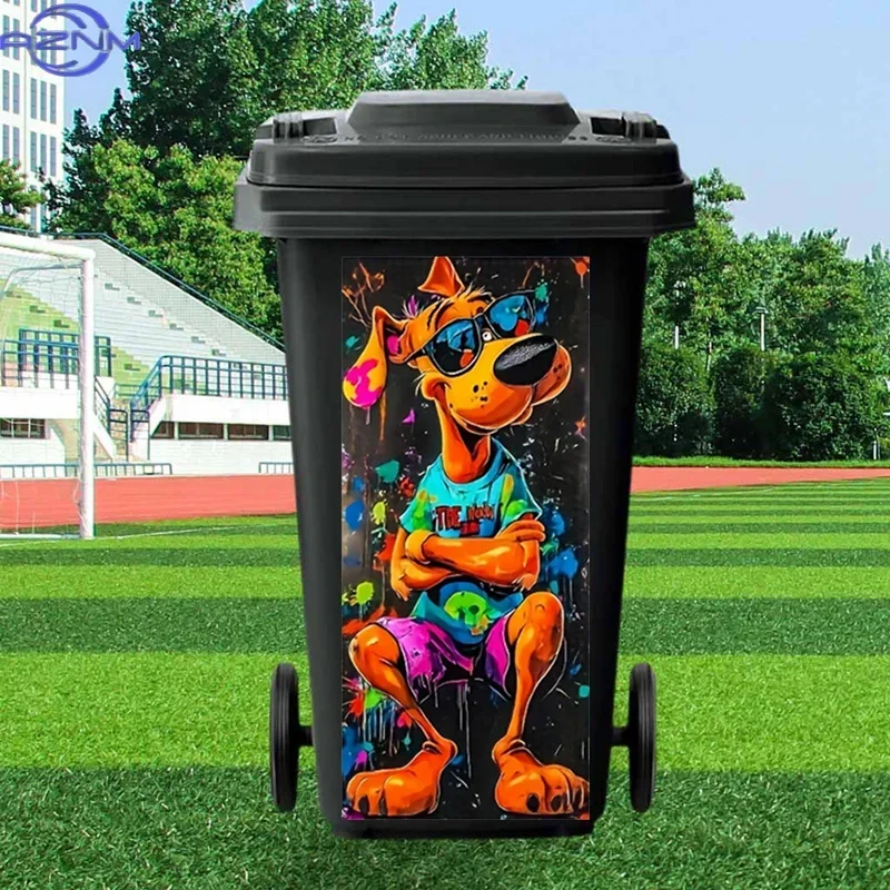 2D Print Visual Ornament Decal Trendy Pattern for Home Multipurpose Garbage Bin