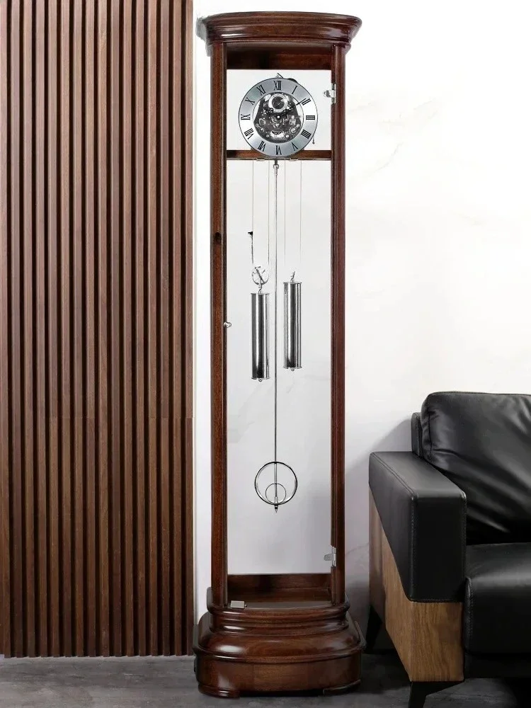 

B Floor Clock Home Solid Wood Creative Decoration New Chinese Mechanical Light Luxury Floor Clock