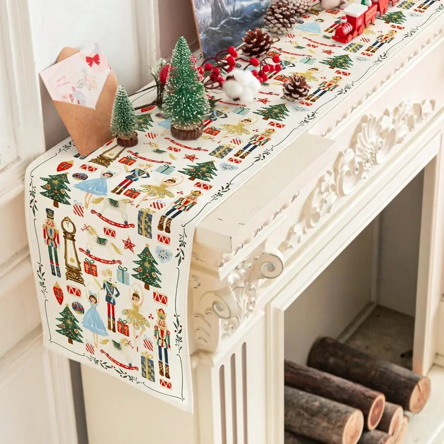 Merry Christmas Nutcracker Table Flag Kitchen Decoration Merry Christmas Home Decoration Christmas Party