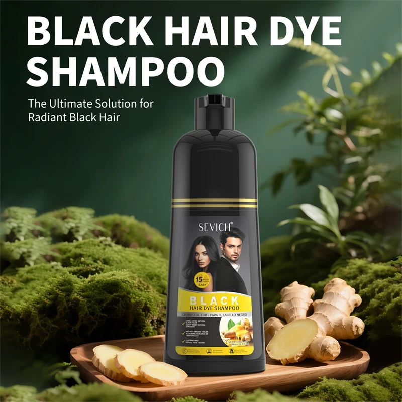 

SEVICH Hair Dye Shampoo 500ml Instant Hair Coloring Shampoo Herbal Natural Coloing Cover Hair Dyeing Shampoo for Men Women