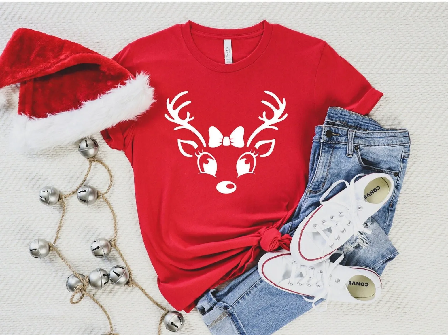 Cute Deer T Shirt Antler Christmas Funny