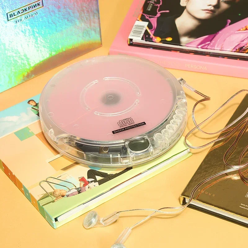 Fully Transparent CD Player Walkman Player Portable Album Headphones USB Cable External Speaker
