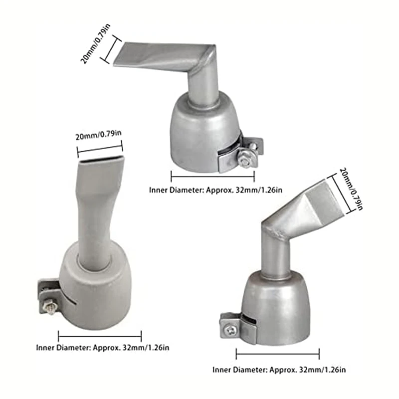 Набор пистолетов для сварки горячим воздухом, плоская сварочная Насадка 20 мм, наконечник с широким горлышком, сменная пластиковая пластина из ПВХ, простая в использовании