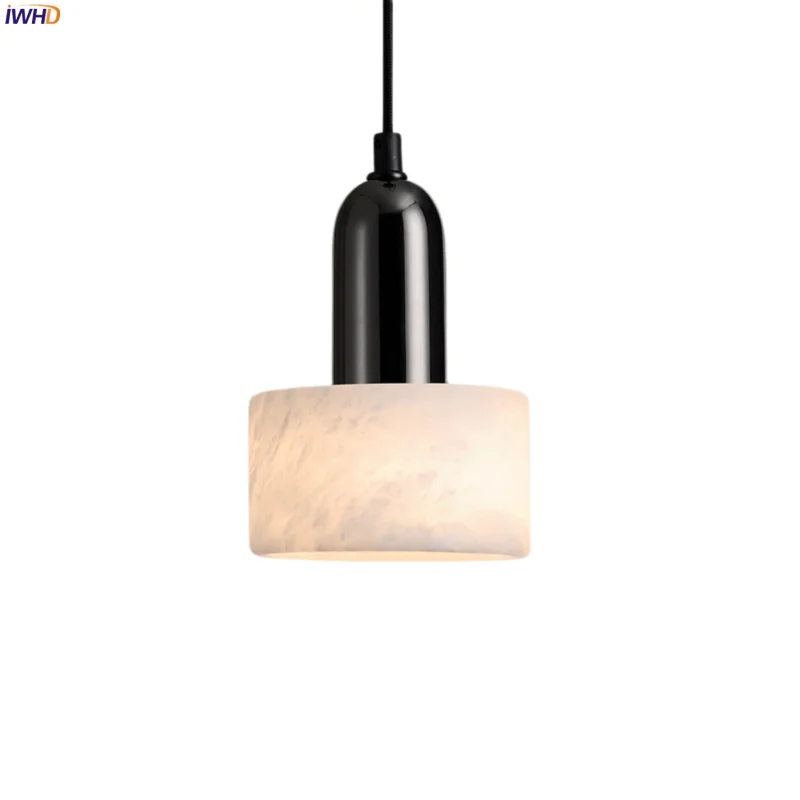 

IWHD Iron Marble LED Pendant Light Fixture Bedroom Living Room Decor Loft Kitchen Interior Nordic Modern Hanging Lamp Lamparas