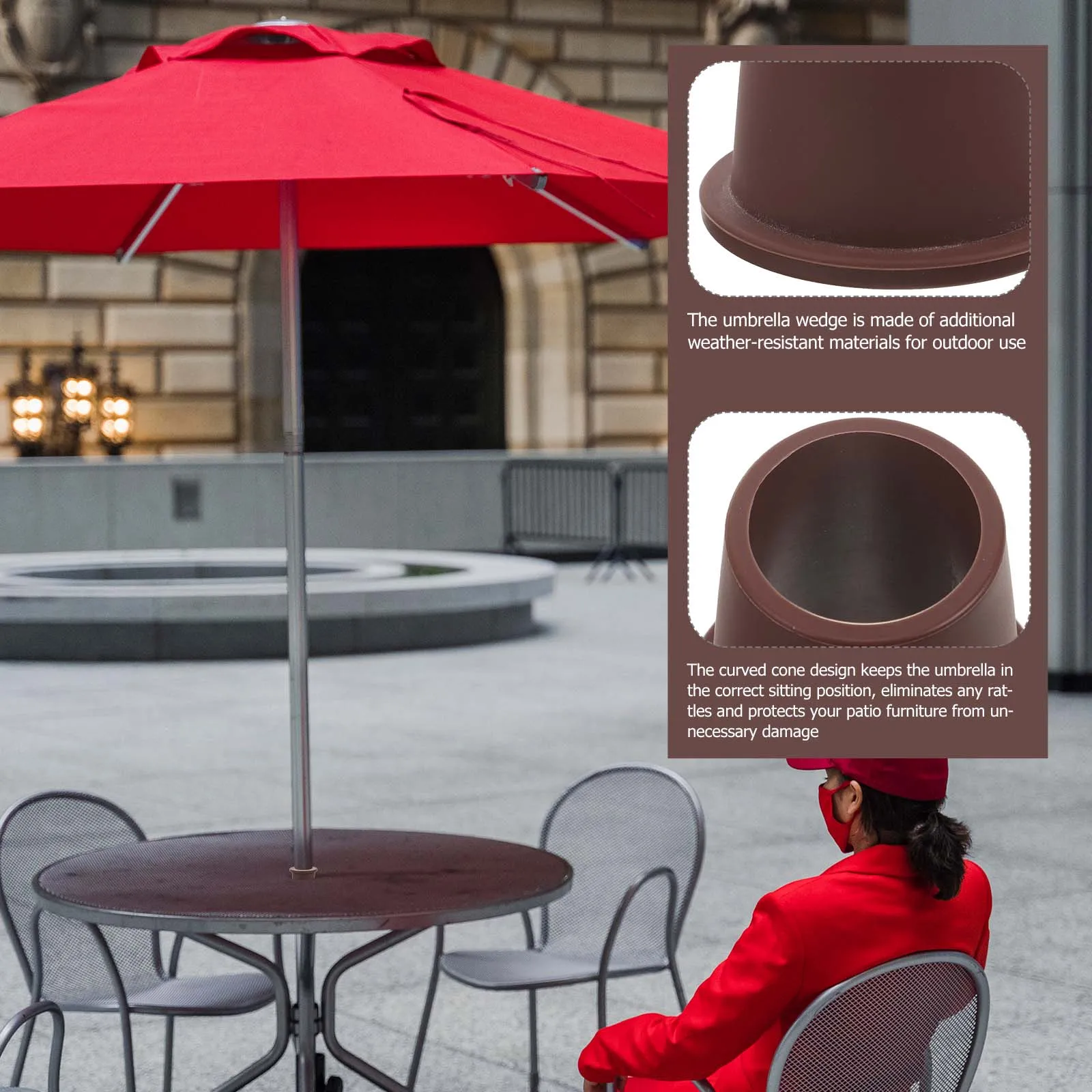 

Silicone Umbrella Hole Plug 2PCS Shaped Brown Small for Outdoor Garden Patio Parasol Accessories High Temperature