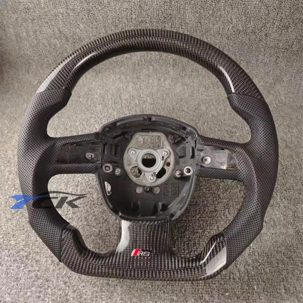 

Custom Black Carbon Fiber Leather Steering Wheel Fit for 2013 Audi A3 A4 A5 A6 car accessories