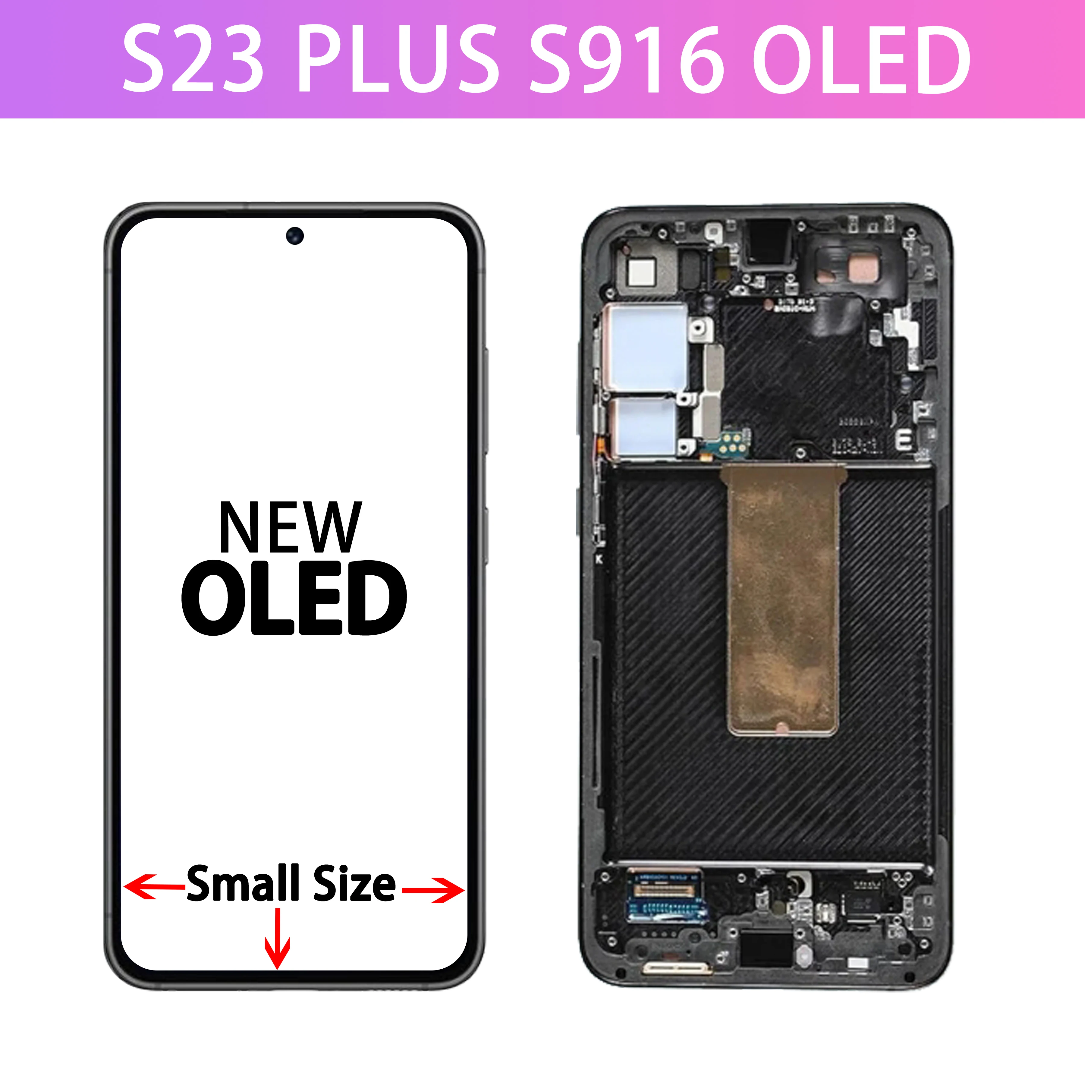 Super OLED S23+ Lcd For Samsung Galaxy S23 Plus S916 Display S916U Touch Screen Digitizer With Frame For Galaxy S23 Plus S916B