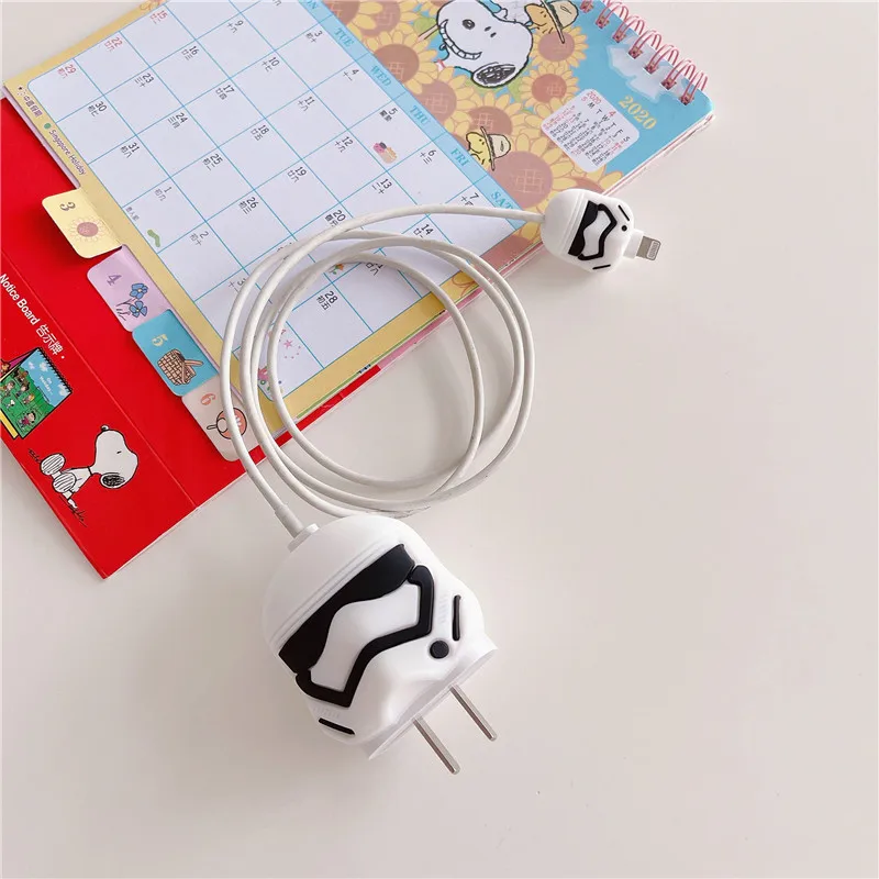 Cartoon Disney Cable Protector For iPhone 11 12 13 iPad 18W 20W Data Line Silicone Fast Charger Cable Protection Organizer