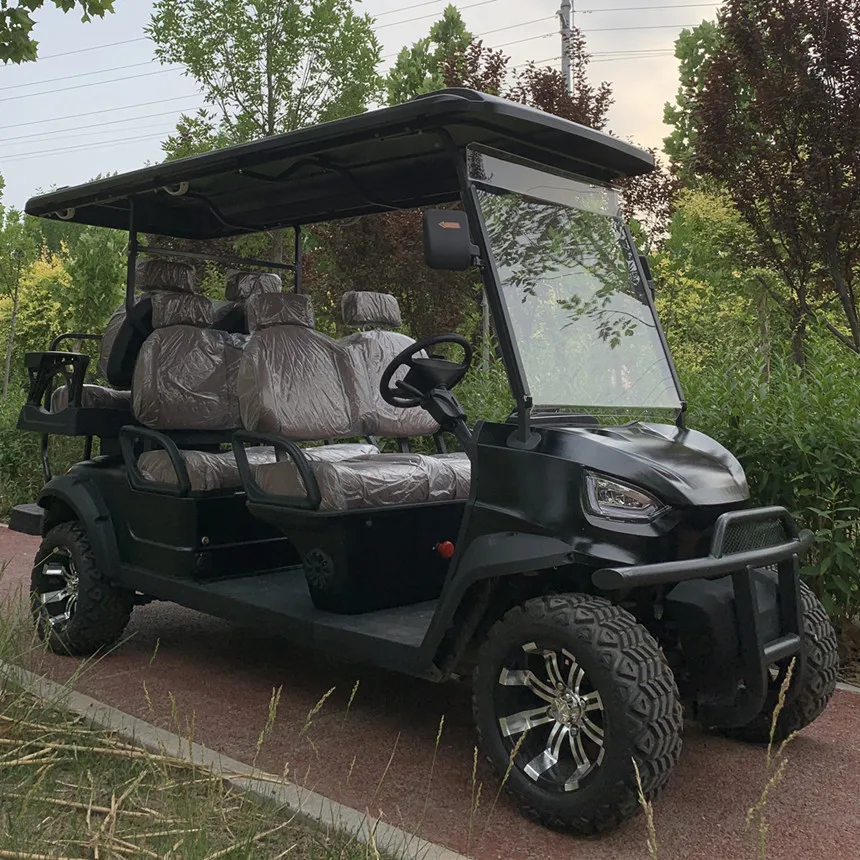 Carro de golf eléctrico de marca, precio de fábrica, carrito de golf eléctrico de 2 filas, 4 asientos, 48V/60V/72V, carrito de golf Solar de 5kw/7kw