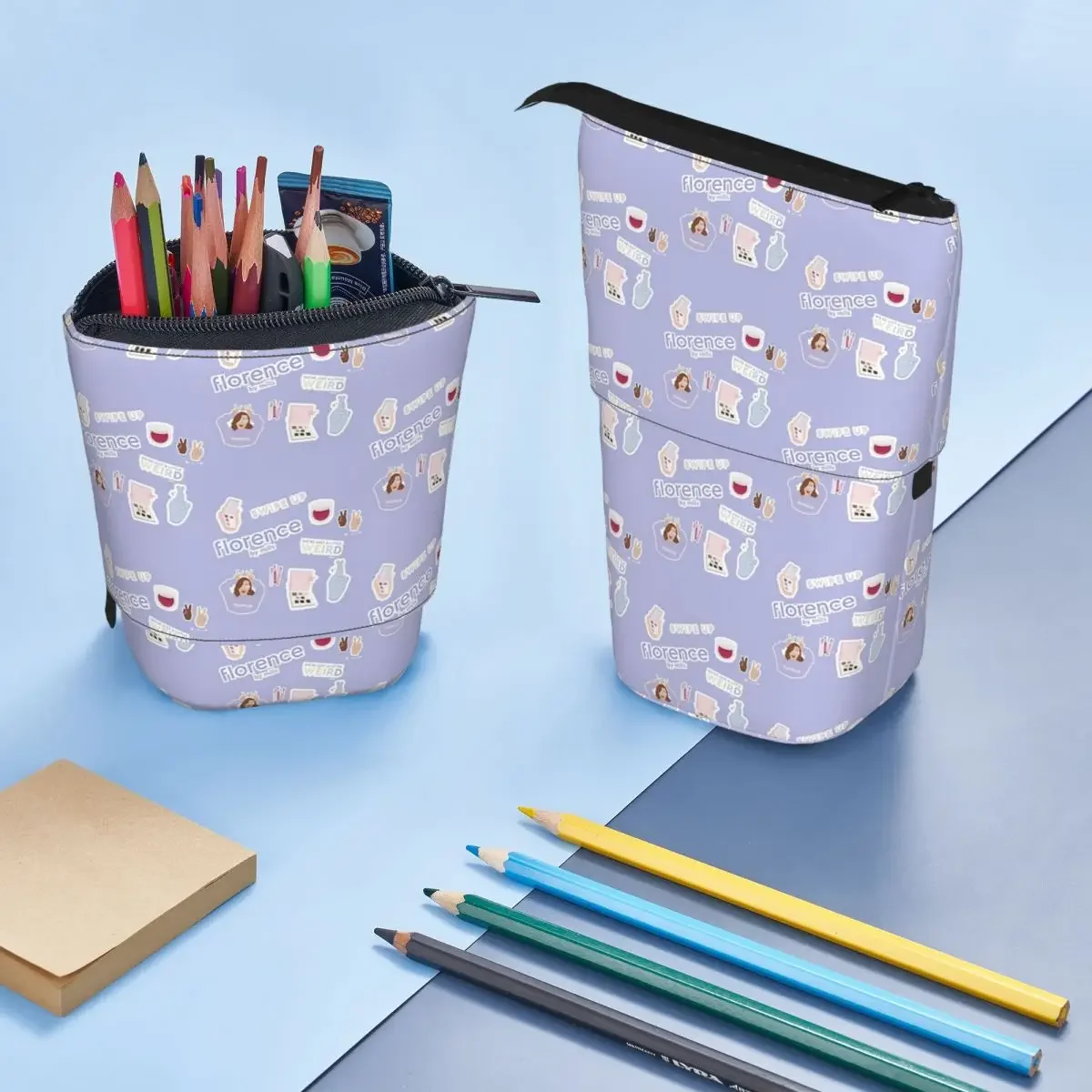 Estuche para lápices reversible Florence By Mills para niños, caja para lápices escolar, bolsa para lápices, suministros de papelería, bolsa para guardar bolígrafos