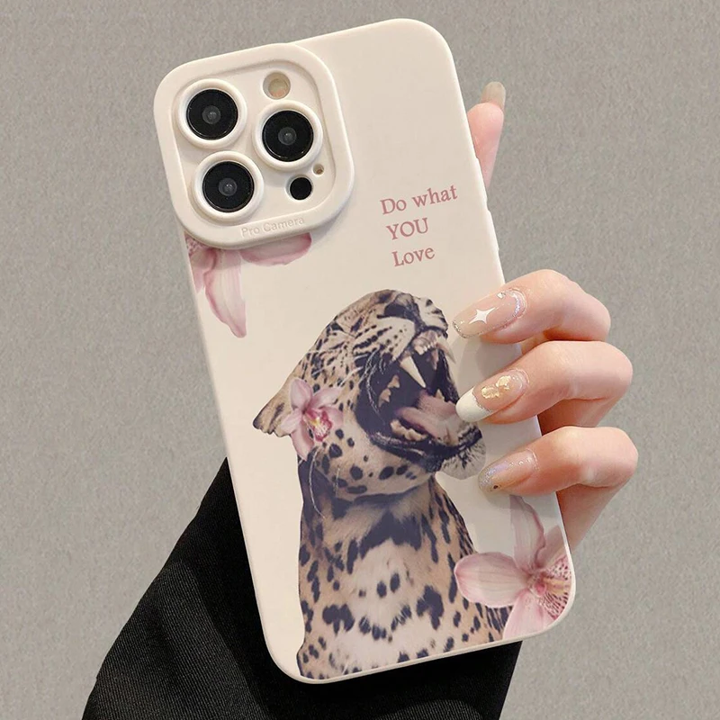 Floral Tiger Leopard Pattern Phone Case for Samsung Galaxy S25 S24 S23 S22 Ultra S21 FE A15 A35 A55 A34 A54 A56 A36 A16 5G Cover