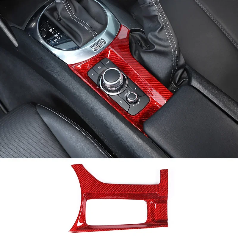 

For 2016-2023 Mazda MX-5 ND Real Carbon Fiber Center Control Multimedia Panel Cover Decorative Stickers Interior Accessories