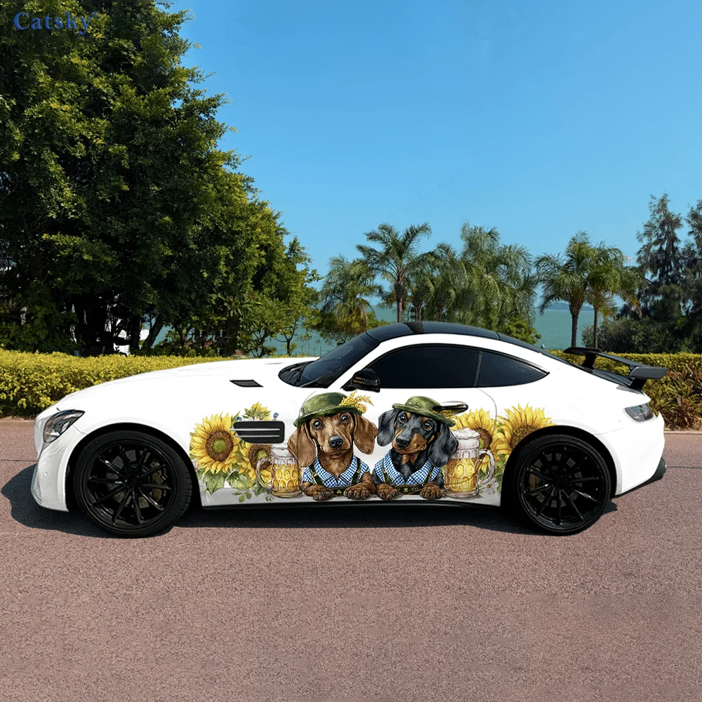 

Такса красочные цветочные автомобильные виниловые наклейки самоклеящаяся наклейка из ПВХ подходит для грузовиков внедорожник Декор автоаксессуары подарок