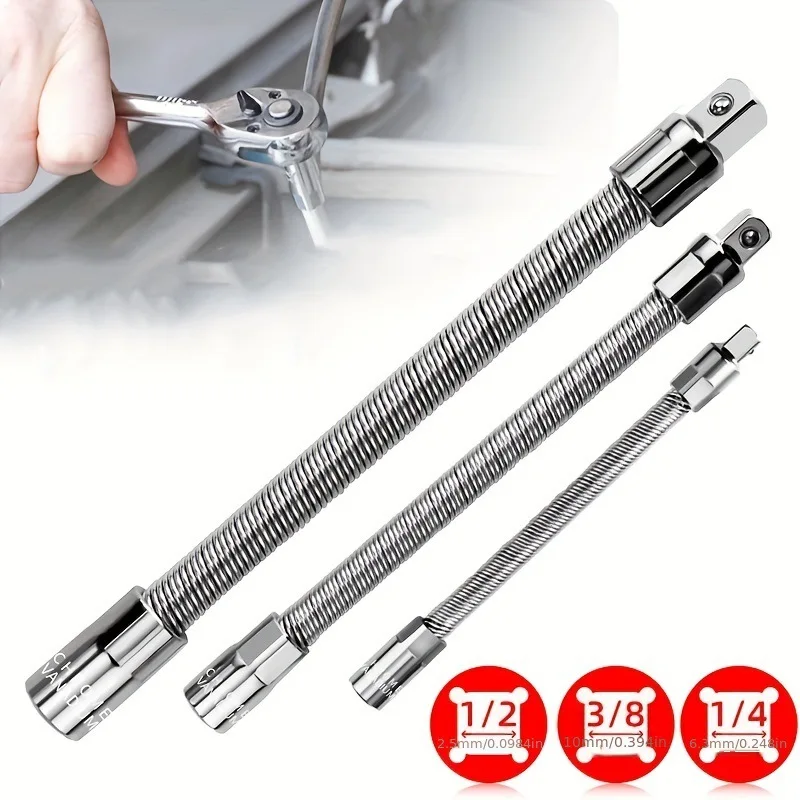 Electric Wrench Elastic Adapter Universal Soft Shaft Fast Ratchet Wrench Hand Spring Extension Rod Relay Rod Sleeve ExtensionRod