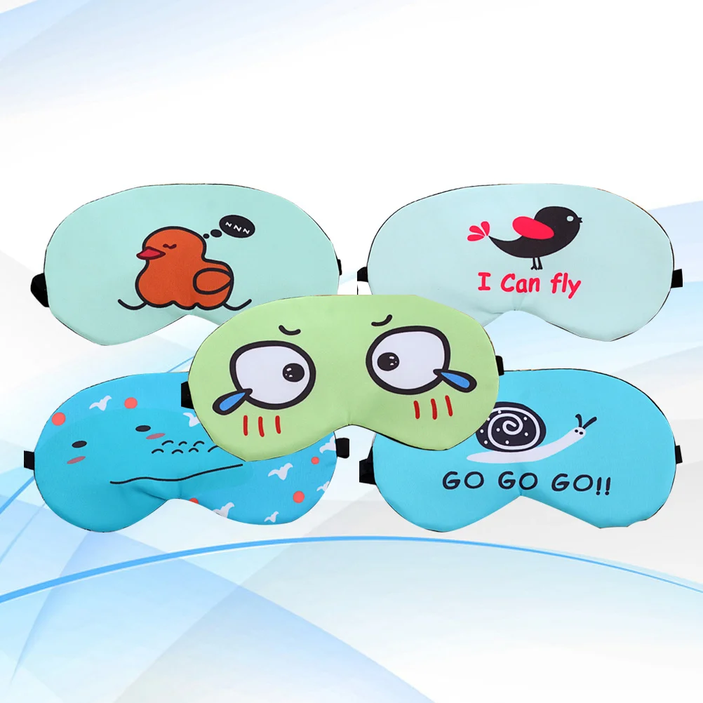 

5pcs Sleep Eye Mask Cartoon Blindfold Night Eyeshade for Eyes Relief Skincare Soft Breathable Women Men Summer Eye Care