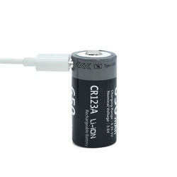 Kuugro 16340 3.7V 650mAh CR123A USB Li-ion Rechargeable Battery for Olympus U1 U2 Fujifilm FinePix S1 Pro Canon EOS 30 EOS 7