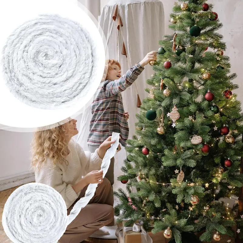 クリスマスファブリックリボン,花輪,クリスマストリム,バッグ,コスチューム,木のマントルピース用の白いファブリックロール