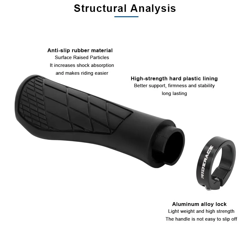 Uchwyty rowerowe miękka guma do roweru górskiego MTB odporna na wstrząsy, antypoślizgowa blokada uchwyty kierownicy na ergonomicznych częściach