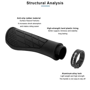 Soft rubber bike, shock-proof, anti-slyp, guided lid, lock on, ergonomic, cycling Handle Bar Parts, MTB, Mountain Bike 10 Main Sales Bike Hands - №8