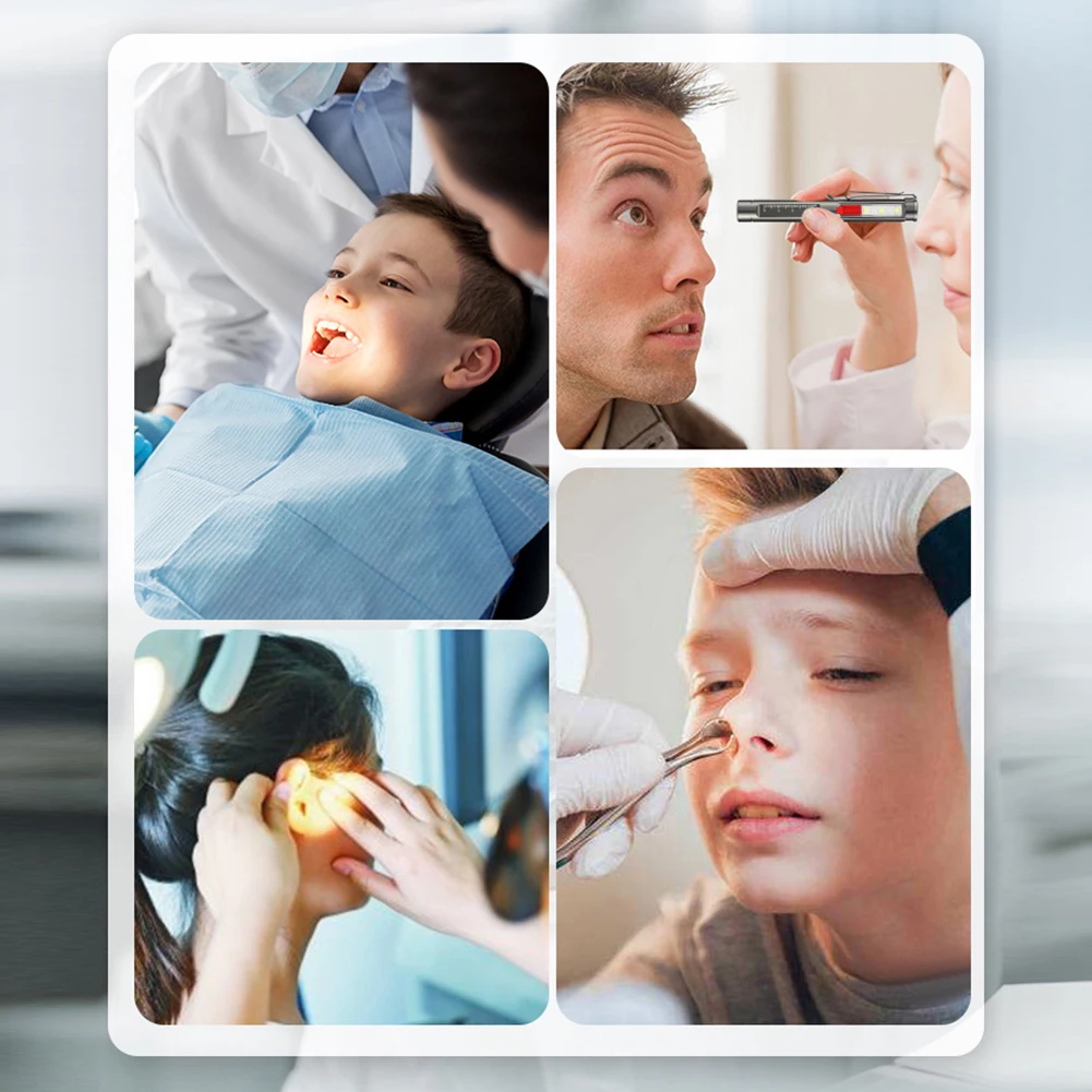 Linterna portátil de primeros auxilios, linterna de inspección de aleación de aluminio, recargable IPX5, resistente al agua para diagnóstico de médico y enfermera