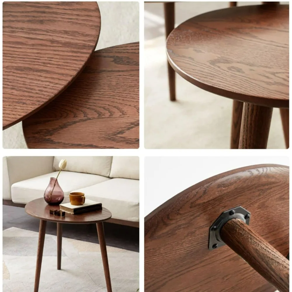 Small Oval Coffee Table, Mid Century Modern Coffee Table for Living Room, Minimalist Display Small Side End Table, Easy Assembly