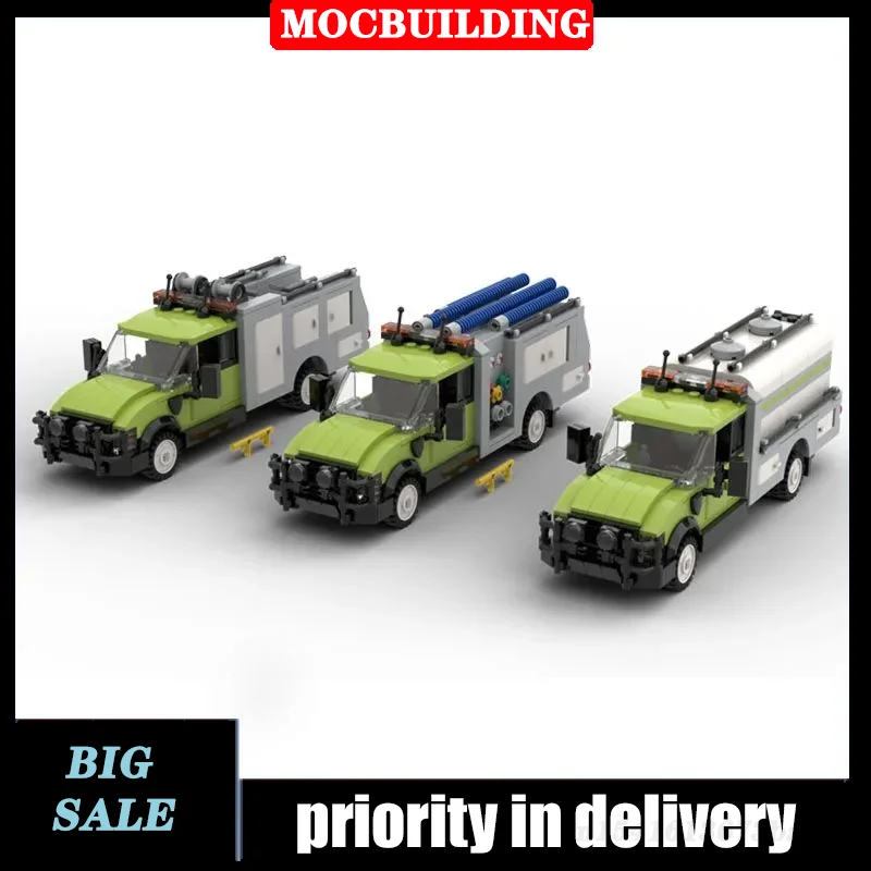 MOC City Transport Truck Model Building Block Assembly Water Tank Truck Pump Truck Fire Truck Children\'s Collection Series Toy