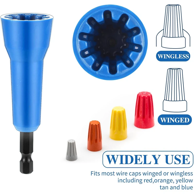 Wire Stripper And Twister Twist Wire Connector Socket For Twist Wire Tool With 1/4Inch Chuck Plastic+Metal