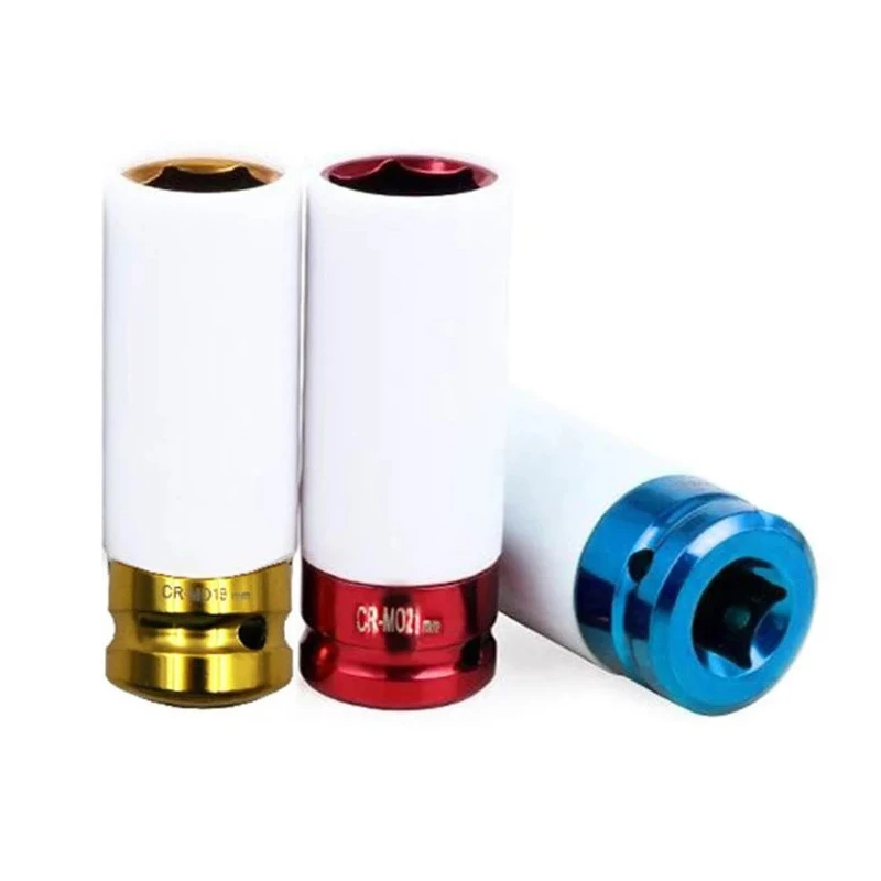 Manga hexagonal Chave Hexagonal Pneu, Proteção Pneus Porca de Impacto, Soquete, Pneumático, 15mm, 17mm, 19mm, 21mm, 22mm, Hex Sockets, Air Gun, 1Pc