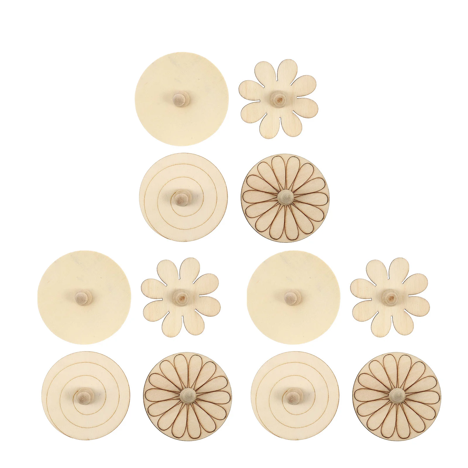 

12 Pcs Wooden Spinning Top Rotary Toys for Toddlers DIY Unfinished Tops Painting Gyroscopes Blank