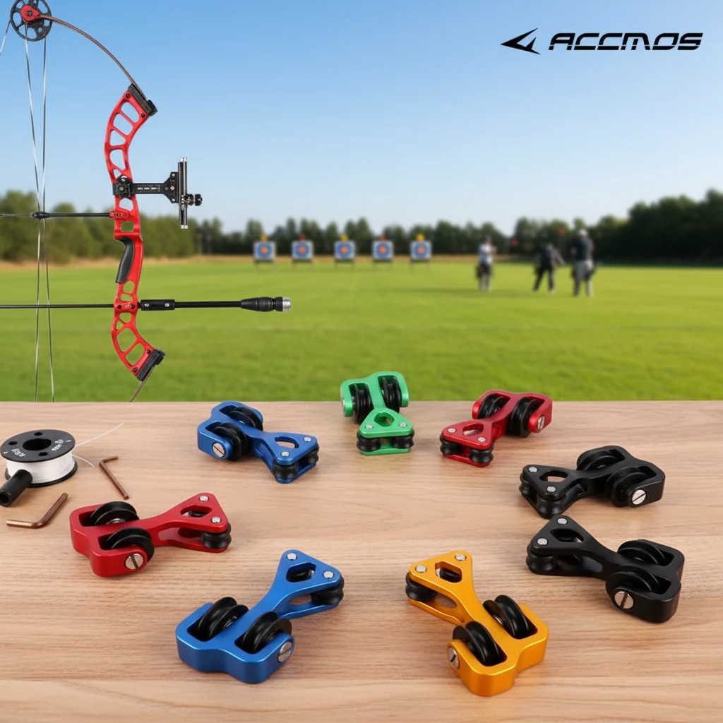 TP140 Compound Bow Cable Slide Aluminum Yoke Splitter with Roller Pulley Archery String Separator Splitter Accessories