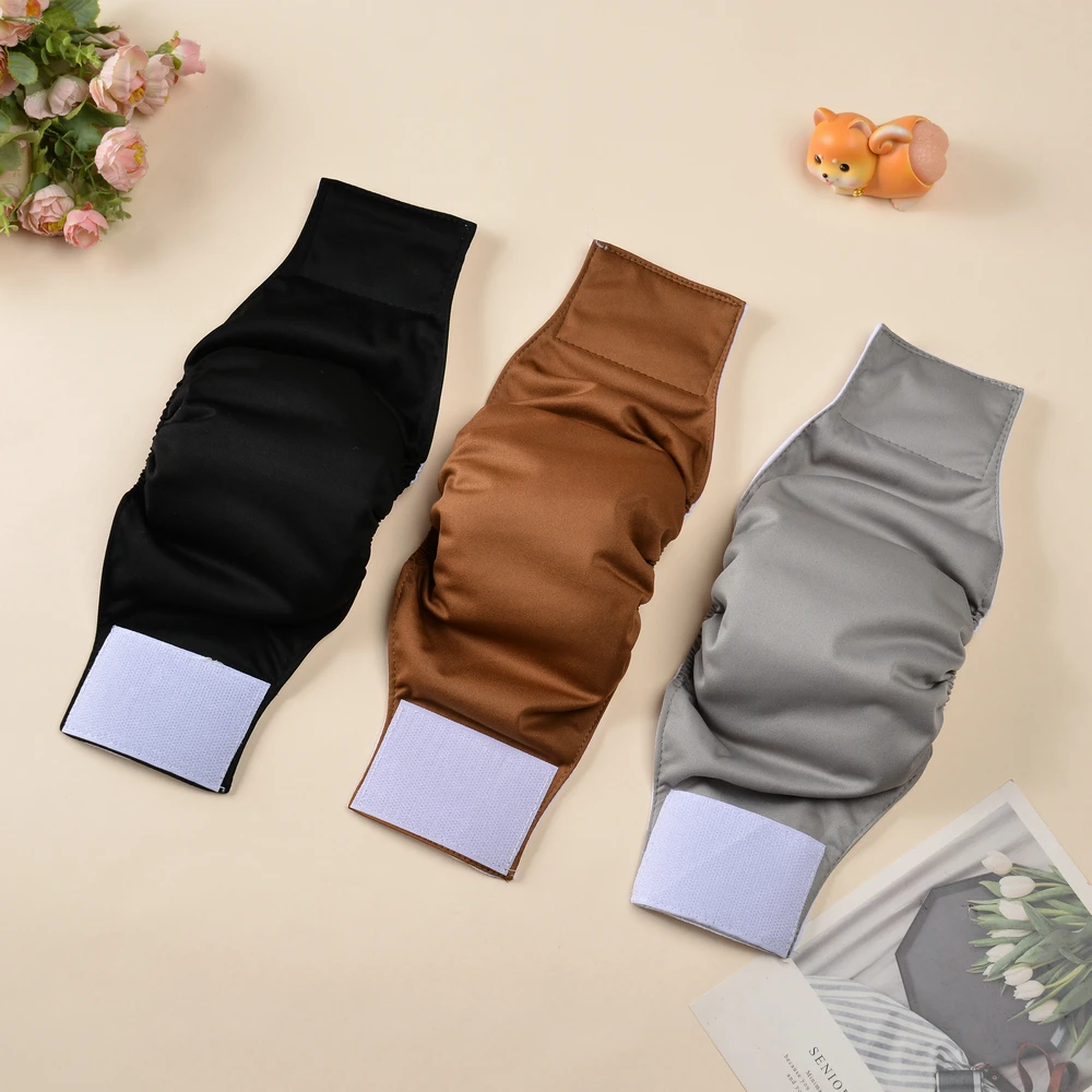 2PC Adjustable Male Dog Diapers Reusable Pet Belly Band Wrap Nappy For Small Dogs Washable Absorbent Leak-proof Boy Puppy Short